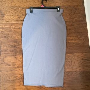 Silver grey midi pencil skirt